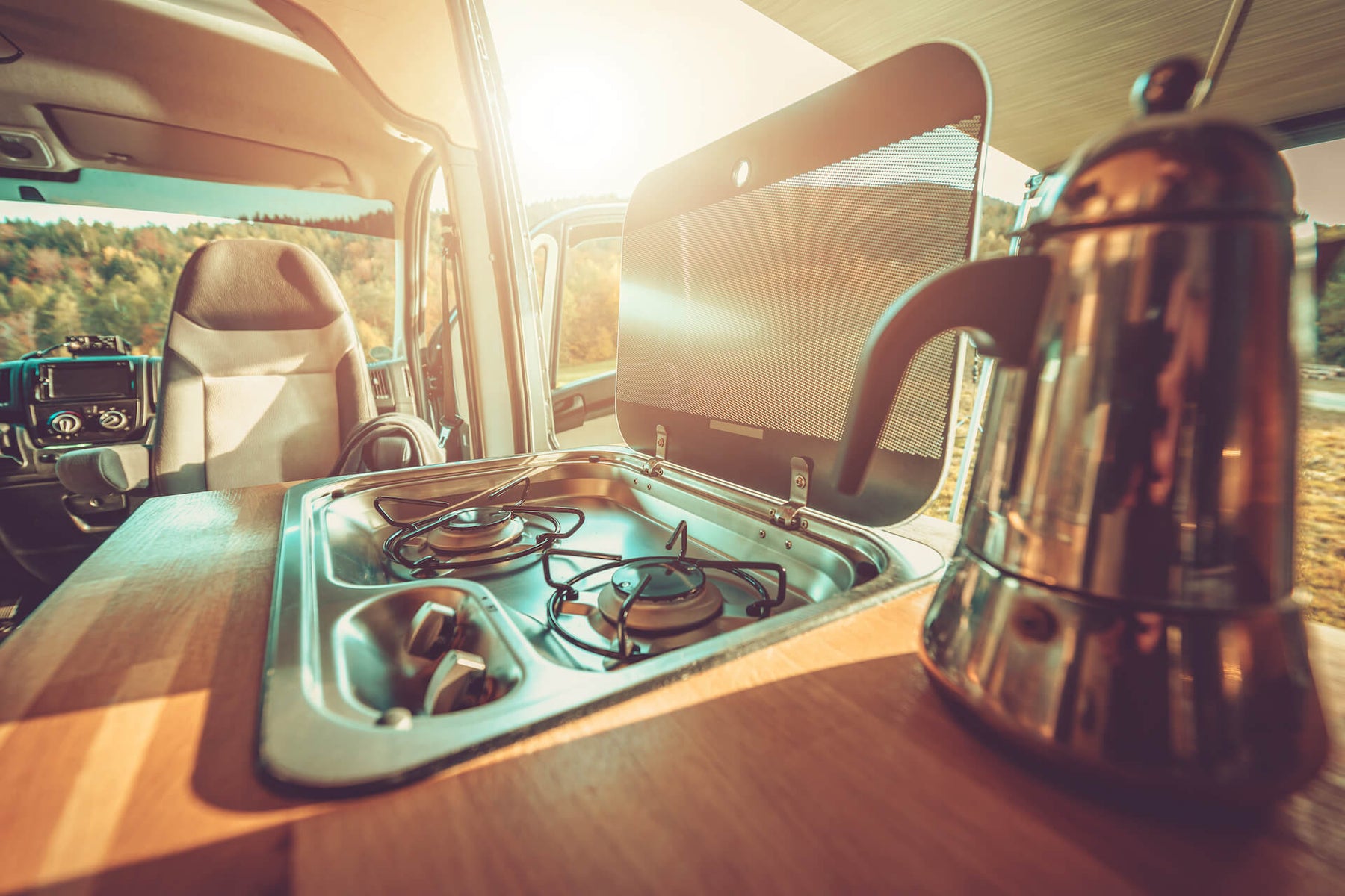 Cuisinière de VR fonctionnant au propane.