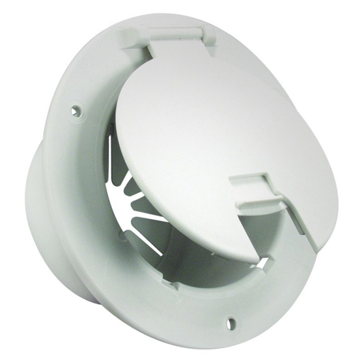 Thetford 541-2-A - Trappe de câble électrique ronde blanche polaire de luxe avec dos