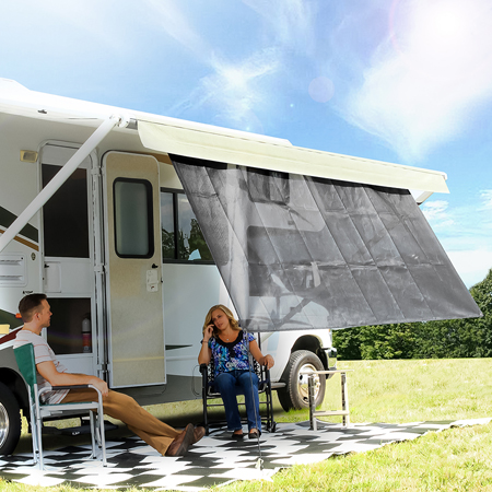Camco 51451 - Kit d'ombrage pour auvent de camping-car - 54 "x 120", noir