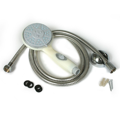 Camco 43715 - Kit de tête de douche - Blanc cassé avec tuyau, tête, support et matériel