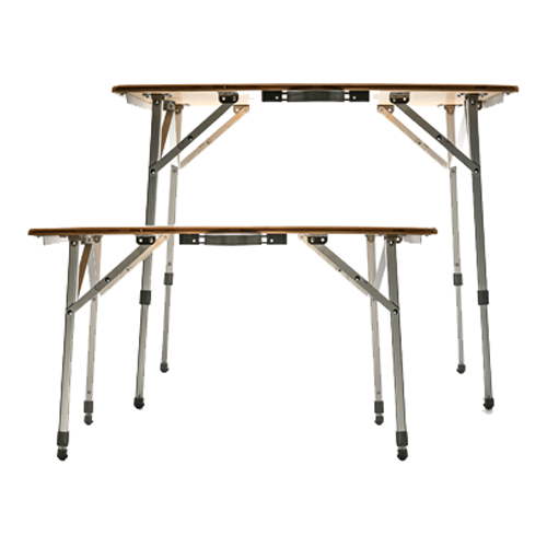 Camco 51893 - Table pliante en bambou - avec pieds en aluminium, réglable, solide (31.4x23.6x18"-26 "h)
