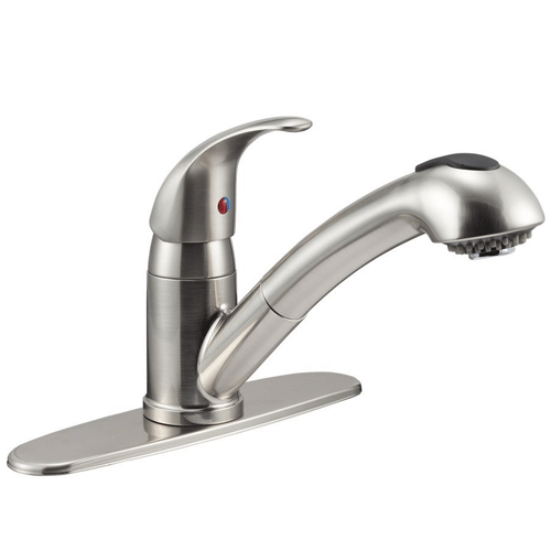 Dura Designer Pull-Out RV Kitchen Faucet - Brushed Satin Nickel