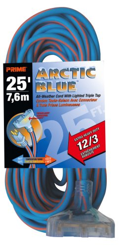 Prime Products LT630825 - Rallonge électrique 25'x12/3 bleu artique